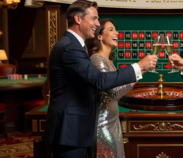 Successful private event with casino-inspired entertainment and guests celebrating